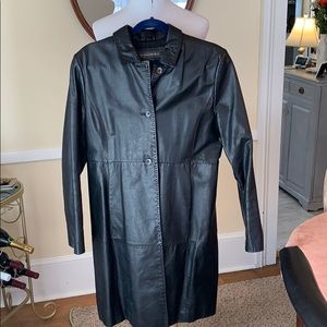 Banana Republic Black Leather Women’s Large Coat